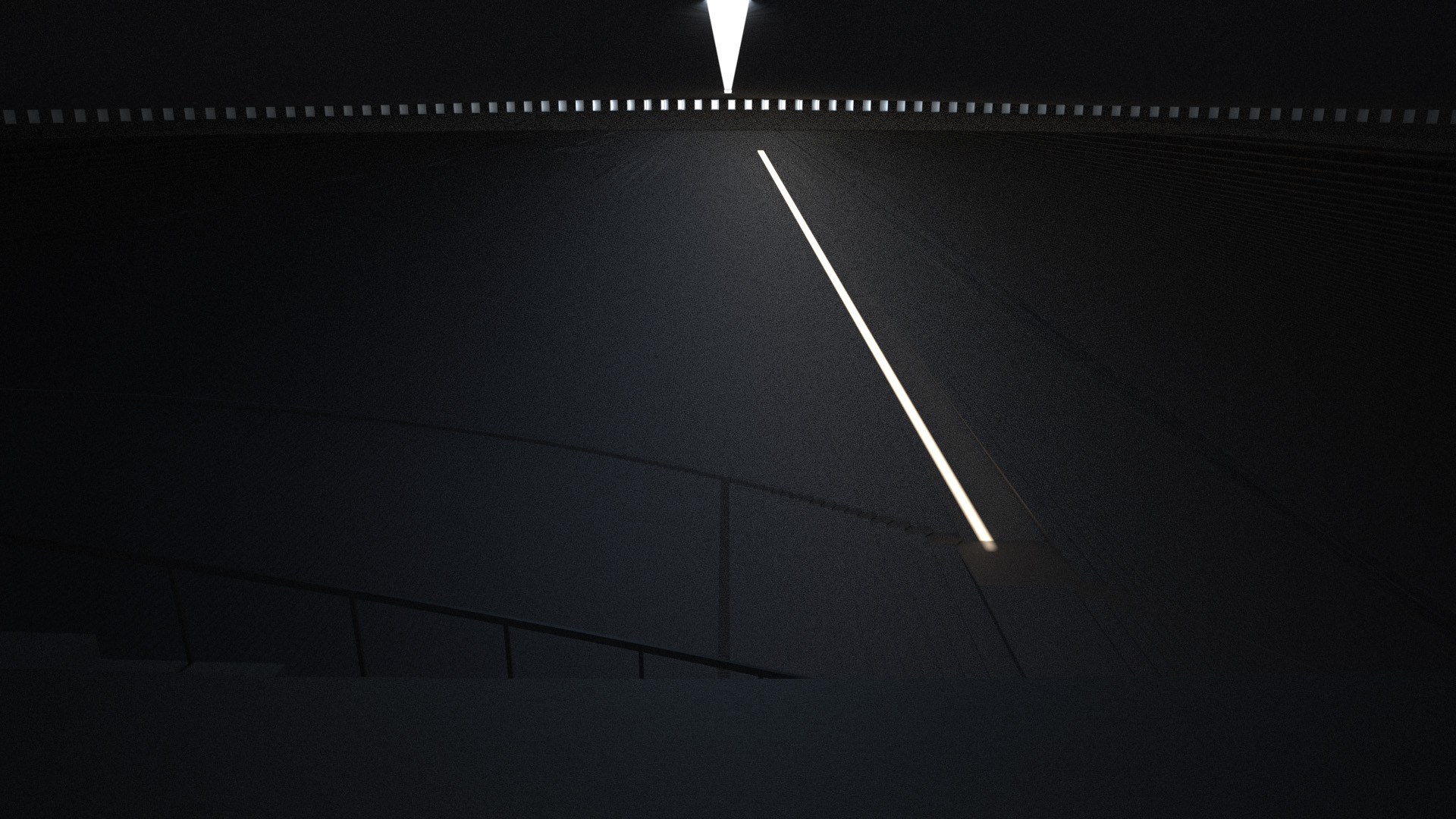 At 78° a line of light follows people around the space.