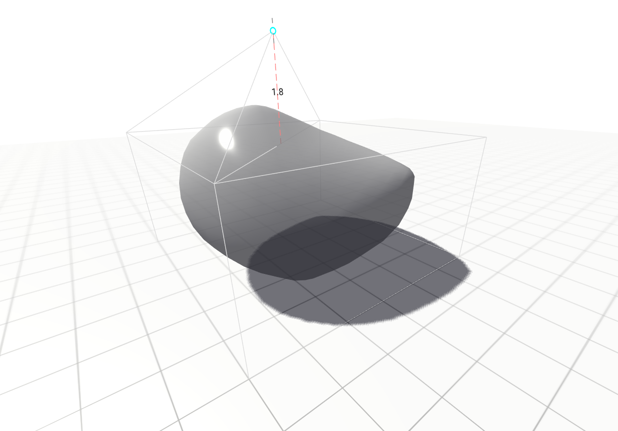 A subdivision modifier. The cursor moves a vertex on the base mesh and the subdivided surface deforms to follow.